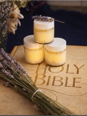 Beef tallow custom Lavender Honey Whipped Body Butter - Set of 3 (Cream & Gold)